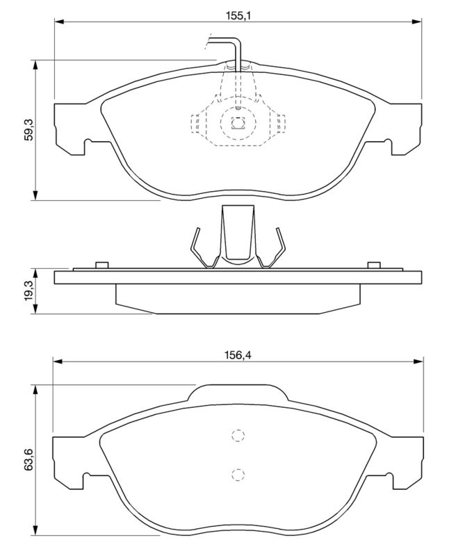 Piduriklotsi komplekt, ketaspidur, BOSCH 0 986 424 507