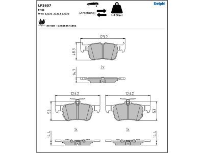 DELPHI LP3607 Brake Pad Set, disc brake