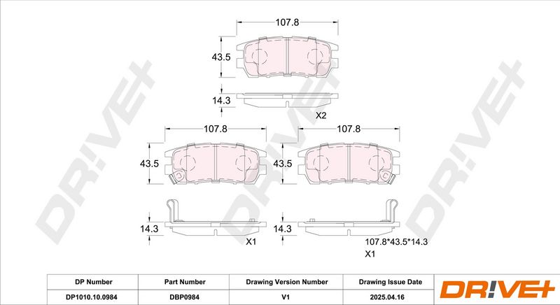 Set placute frana,frana disc DP1010.10.0984 Dr!ve+