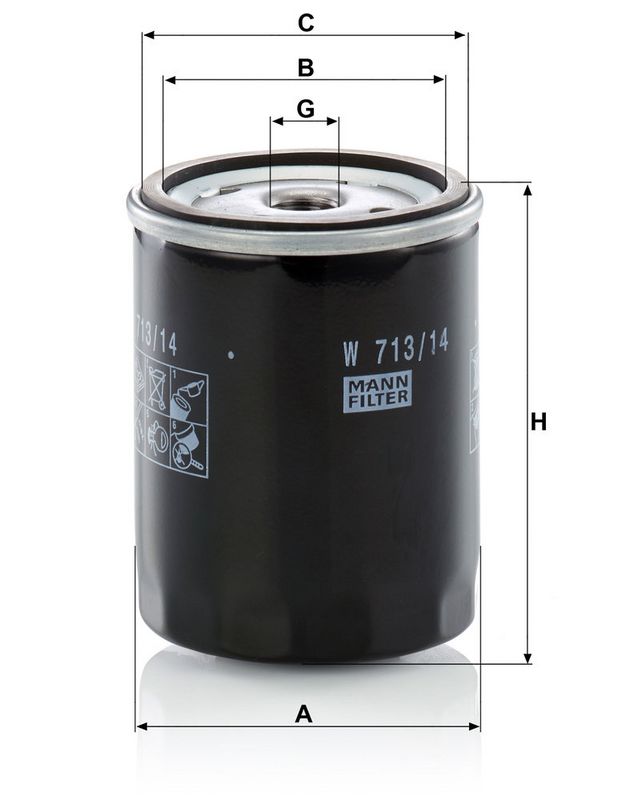 Filtru ulei W 713/14 MANN-FILTER
