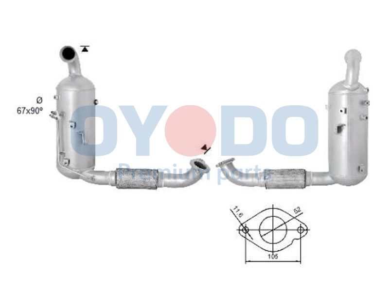 Oyodo Korom-/részecskeszűrő, kipufogó 20N0140-OYO