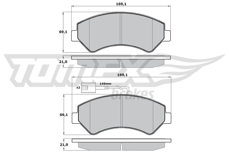 TOMEX Brakes fékbetétkészlet, tárcsafék TX 17-19