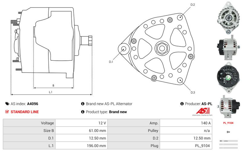 AS-PL A4096 Alternator