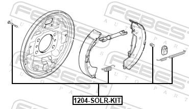 FEBEST 1204-SOLR-KIT Accessory Kit, parking brake shoes