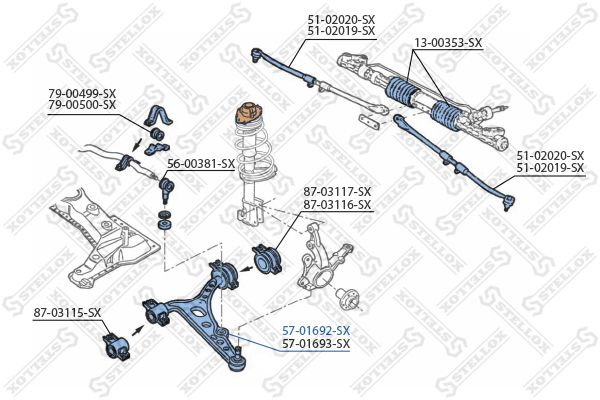 STELLOX 57-01692-SX Control/Trailing Arm, wheel suspension