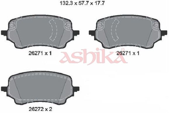 ASHIKA 50-00-0308 Brake Pad Set, disc brake