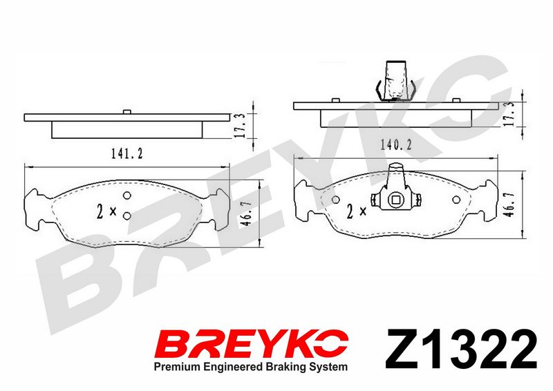 DAVID VASCO Z1322 Stabdžių trinkelių rinkinys, diskinis stabdys