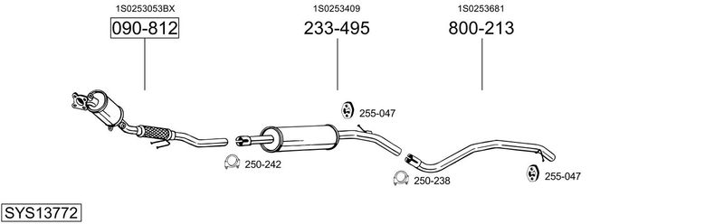 BOSAL kipufogórendszer SYS13772