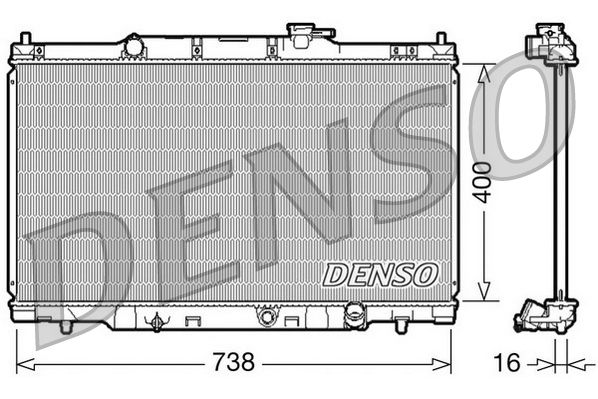 Радіатор, система охолодження двигуна, Denso DRM40011