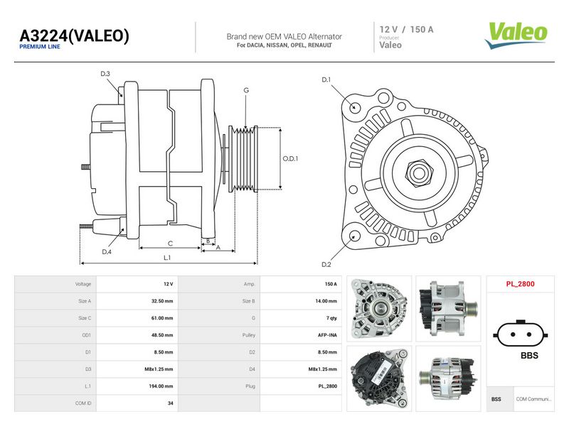 This part match OEM code: 8200854119