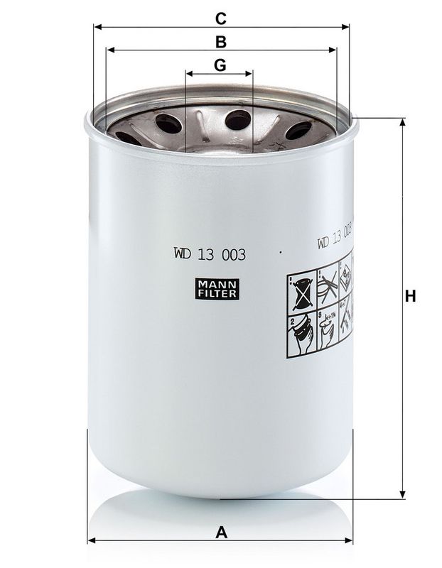 Hydraulisch filter (centrifugaal oliefilter, geschroefd)