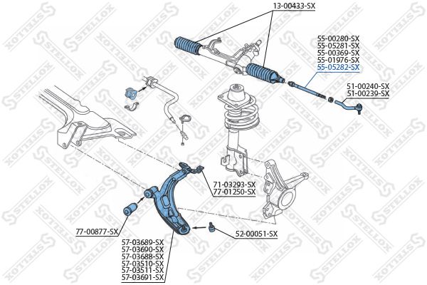 STELLOX 55-05282-SX Inner Tie Rod