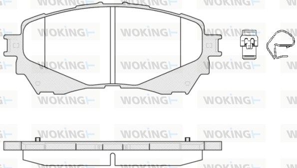 Комплект гальмівних накладок, дискове гальмо, Woking P14383.04