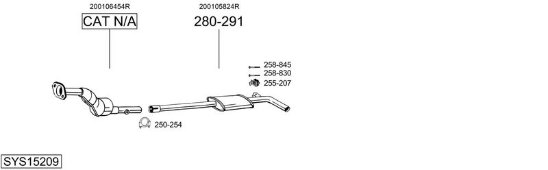 BOSAL kipufogórendszer SYS15209