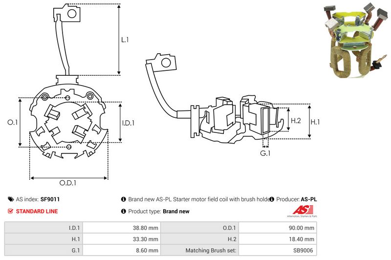 AS-PL SF9011 Holder, carbon brushes