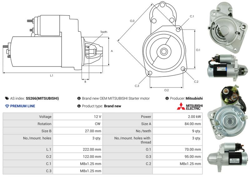 AS-PL S5266(MITSUBISHI) Starter