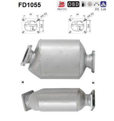 AS FD1055 Soot/Particulate Filter, exhaust system