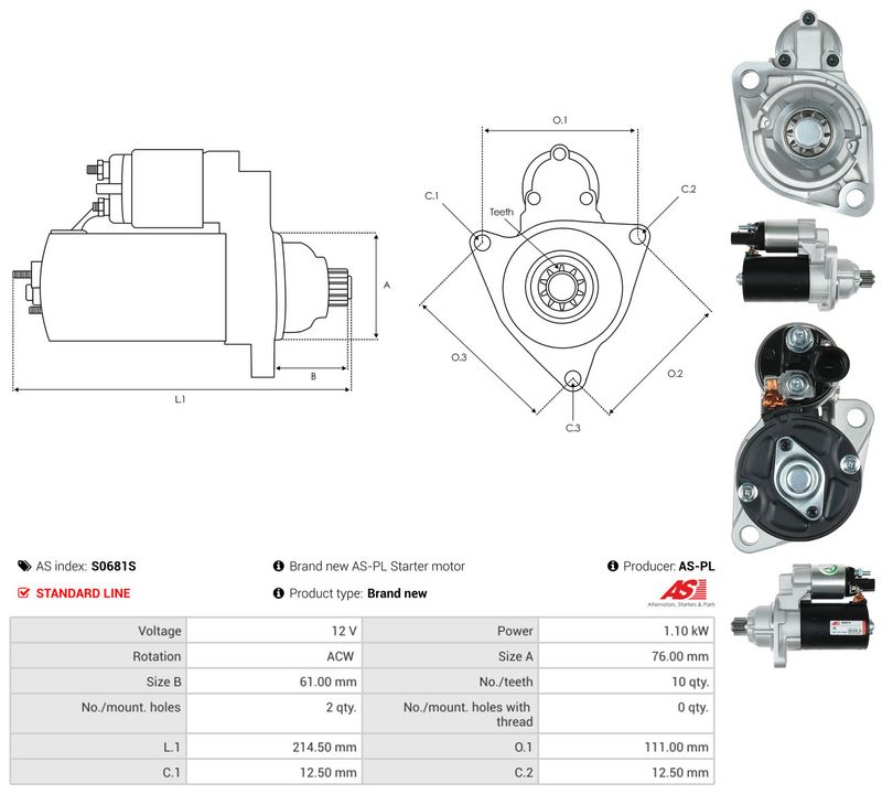 Starter, AS-PL S0681S