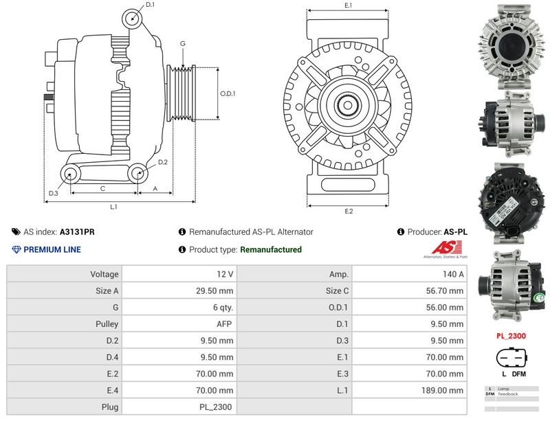 AS-PL A3131PR Alternator