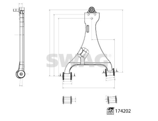 SWAG 33 10 7017 Control/Trailing Arm, wheel suspension