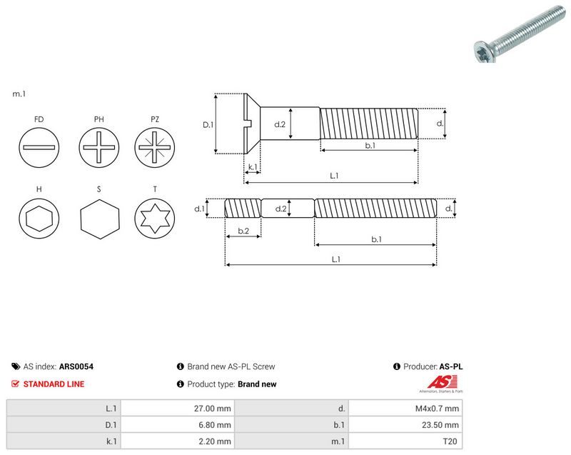 AS-PL ARS0054 Repair Set, alternator