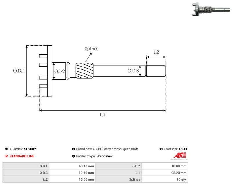 AS-PL SG2002 Repair Kit, starter
