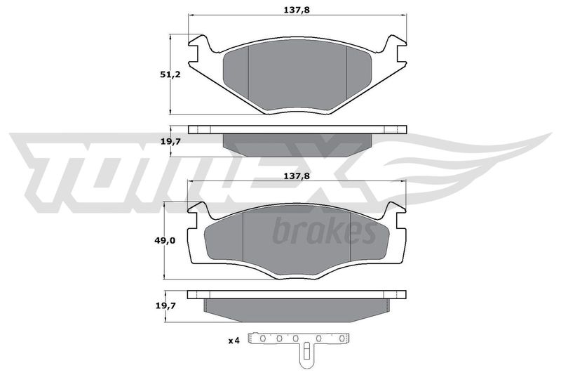 TOMEX Brakes fékbetétkészlet, tárcsafék TX 10-53