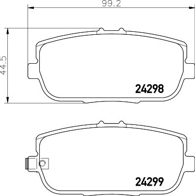 Комплект гальмівних накладок, дискове гальмо, Hella 8DB355006-781