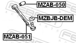 Опора, важіль підвіски, Febest MZAB-051