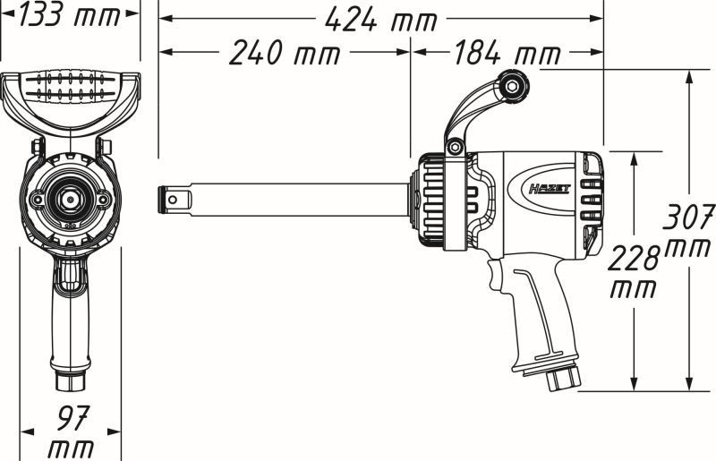 HAZET 9014LGTT Impact Wrench (compressed air)