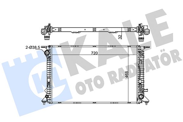 KALE Volkswagen Радіатор охолодження Audi A4/5, Q5 2.7TDI/3.0