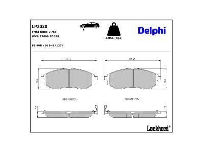 DELPHI LP2030 Brake Pad Set, disc brake