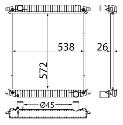 chladič vodní IVECO ECar - bez rámu CR703000S