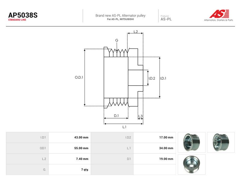 Rihmaratas, generaator, AS-PL AP5038S