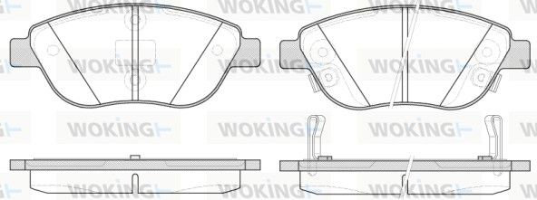 Комплект гальмівних накладок, дискове гальмо, Woking P9593.32