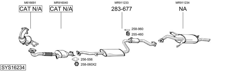 BOSAL kipufogórendszer SYS16234