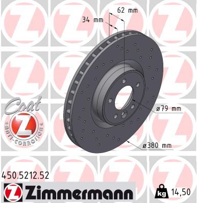 Гальмівний диск, Zimmermann 450.5212.52