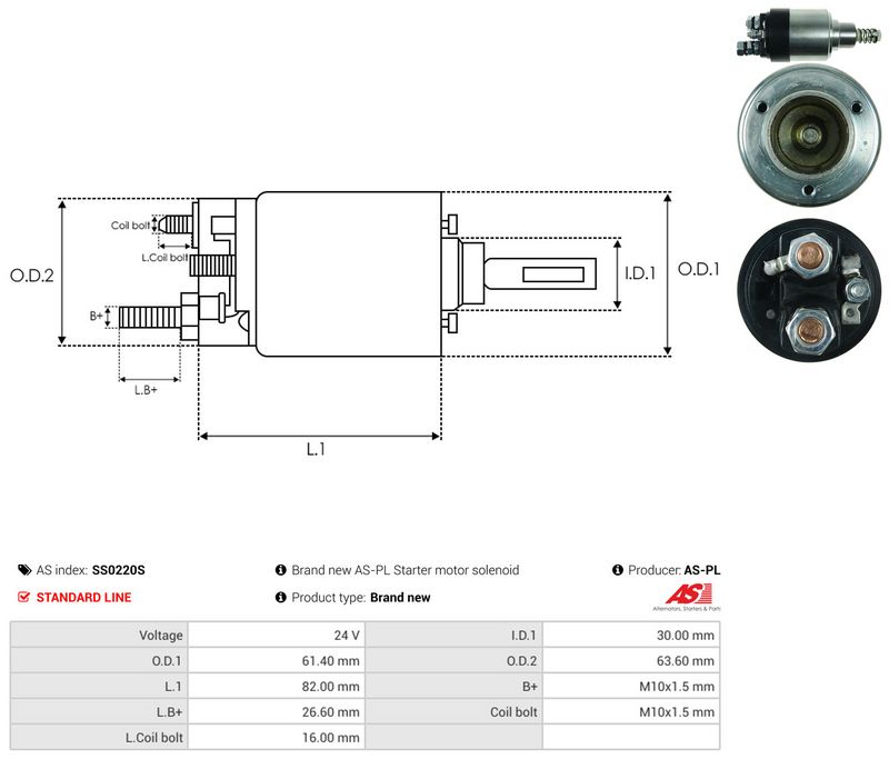AS-PL SS0220S Solenoid Switch, starter