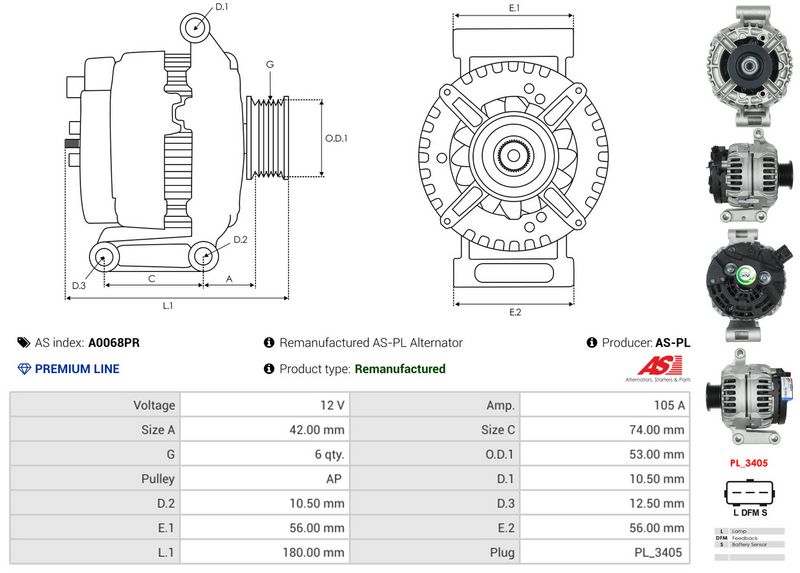 AS-PL A0068PR Alternator