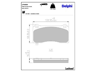 DELPHI LP4009 - Brake Pad Set, disc brake