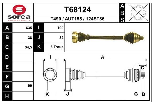 EAI hajtótengely T68124