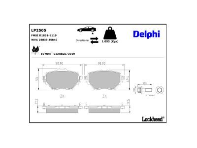 DELPHI LP2505 Brake Pad Set, disc brake