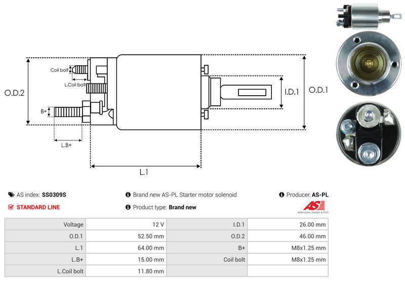 Magnetlülitus, starter, AS-PL SS0309S