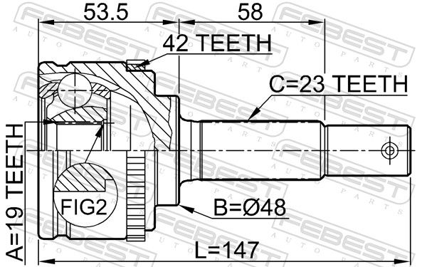 FEBEST 0210-043A42 Joint Kit, drive shaft