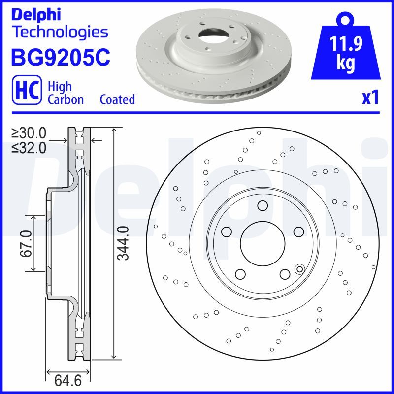 Гальмівний диск, Delphi BG9205C