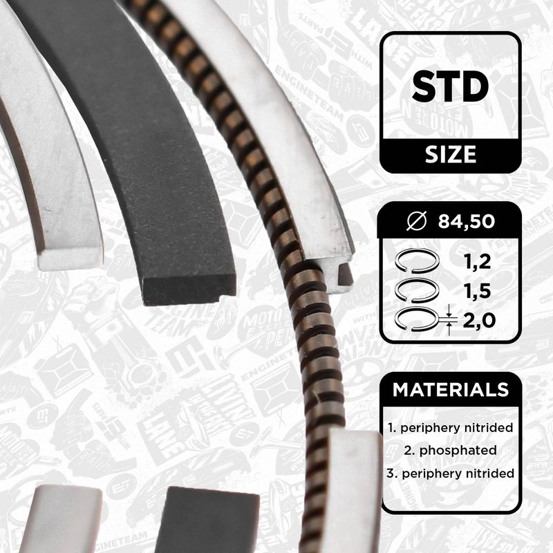Product Image - Zuigerveerset - R1013900 - ET ENGINETEAM