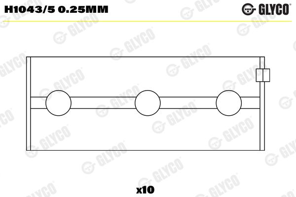 Комплект вкладишів шатуна H104350.25MM