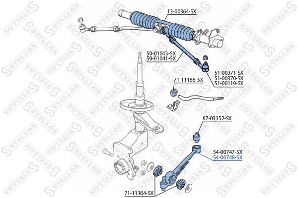 STELLOX 54-00748-SX Control/Trailing Arm, wheel suspension