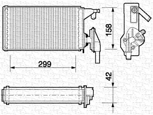 MAGNETI MARELLI Hőcserélő, belső tér fűtés 350218063000