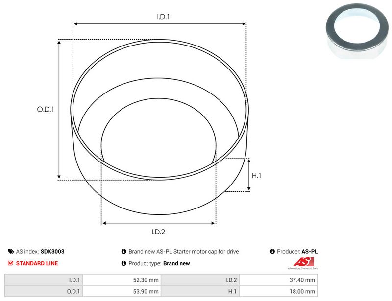 Remondikomplekt, Starter, AS-PL SDK3003